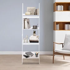 Home 4-Tier Ladder Bookshelf – Freestanding Acrylic Bookcase, Frame 52 cm*183 cm
