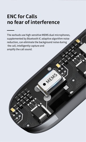 Bluetooth 5.3 iPhone/Android/Windows in-Earphones with very good bass & ANC/ENC - Picture 6 of 15