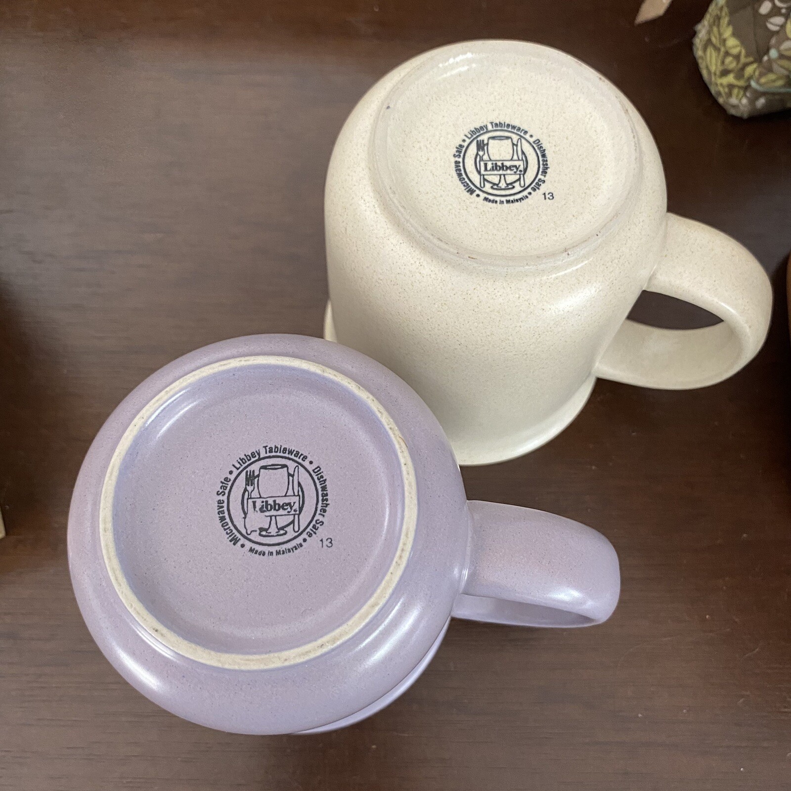 Libbey Tableware Stoneware Mugs Purple Beige Drinkware eBay