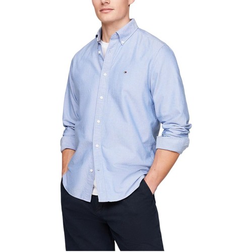 Tommy Hilfiger Hombre Oxford Camisas Corte Normal Manga Larga Casual de Algodón - Imagen 8 de 33