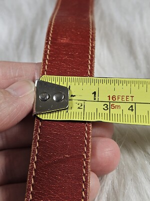 Vintage Red Distressed Croc Embossed Leather Omega Skinny  display picture 1