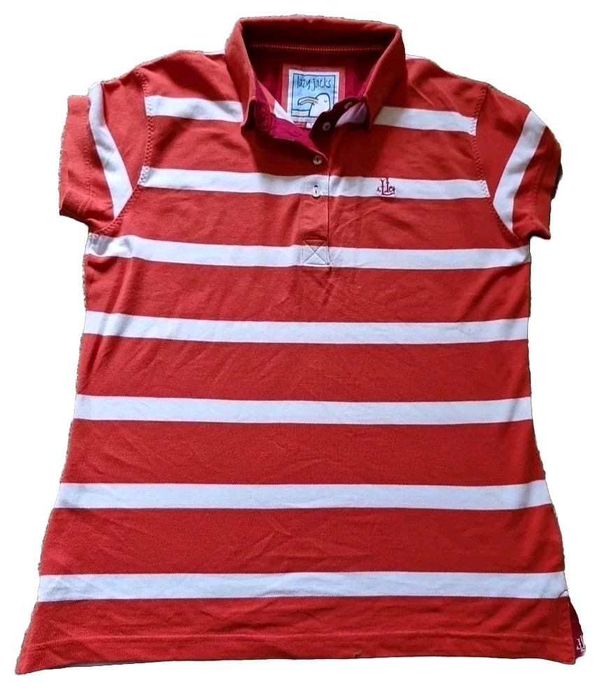 LAZY JACKS CLOTHING LADIES NAUTICAL FASHION COTTON RUGBY-STYLE SHIRT LARGE
