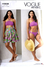 VOGUE PATTERN 2038 BIKINI SARONG  MISSES SIZES  XS S M L XL XXL   UNCUT  NEW