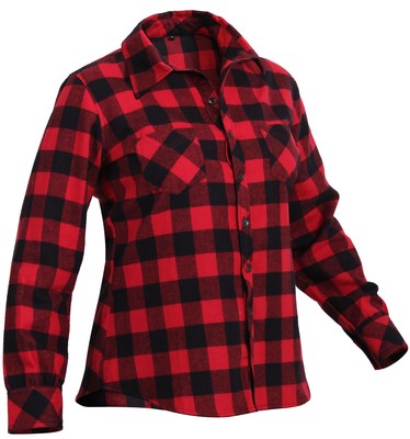 Womens Red Plaid Flannel 100% Cotton 
