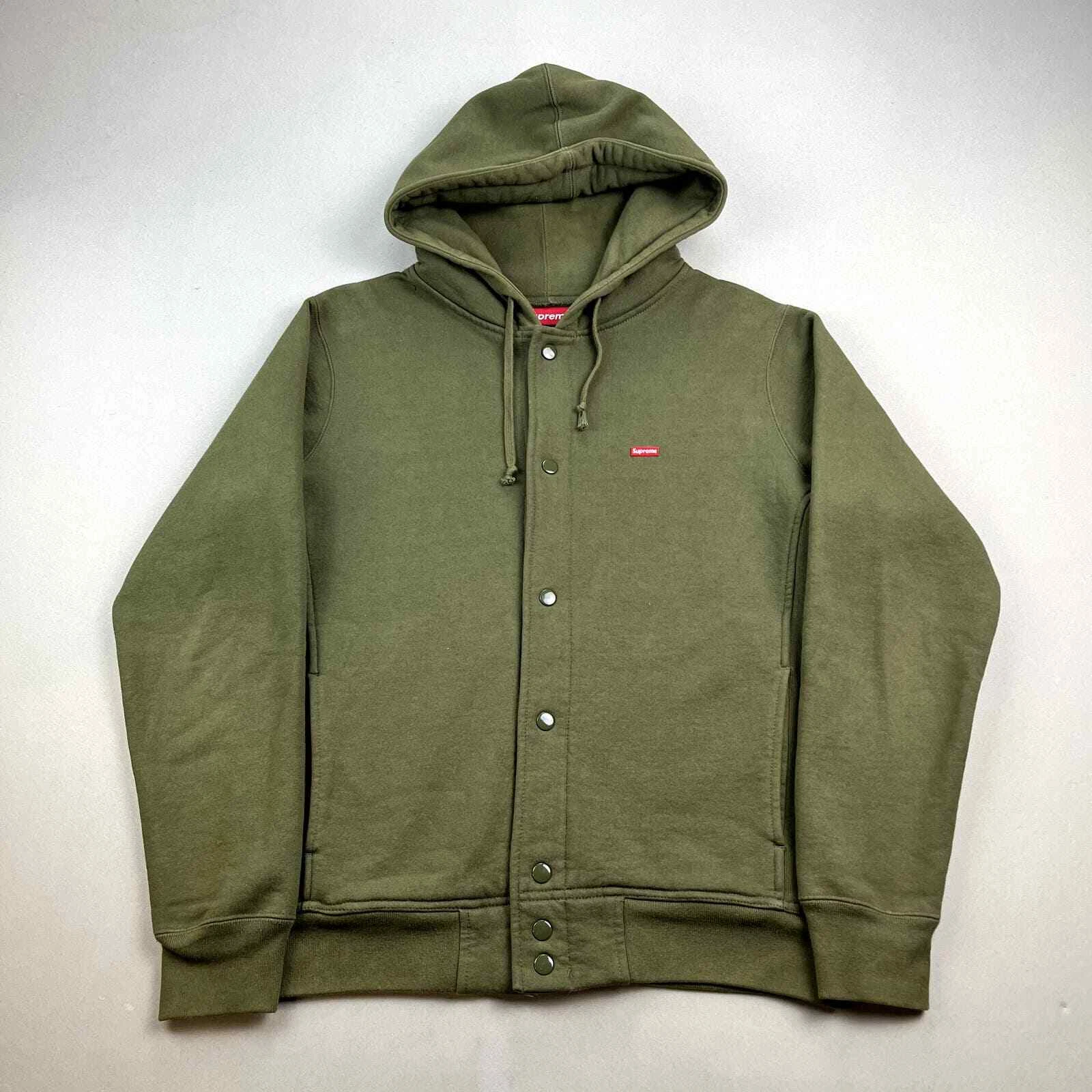 Sweat shirt à capuche Supreme adulte moyen boîte vert olive logo instantané devant F/W 2011