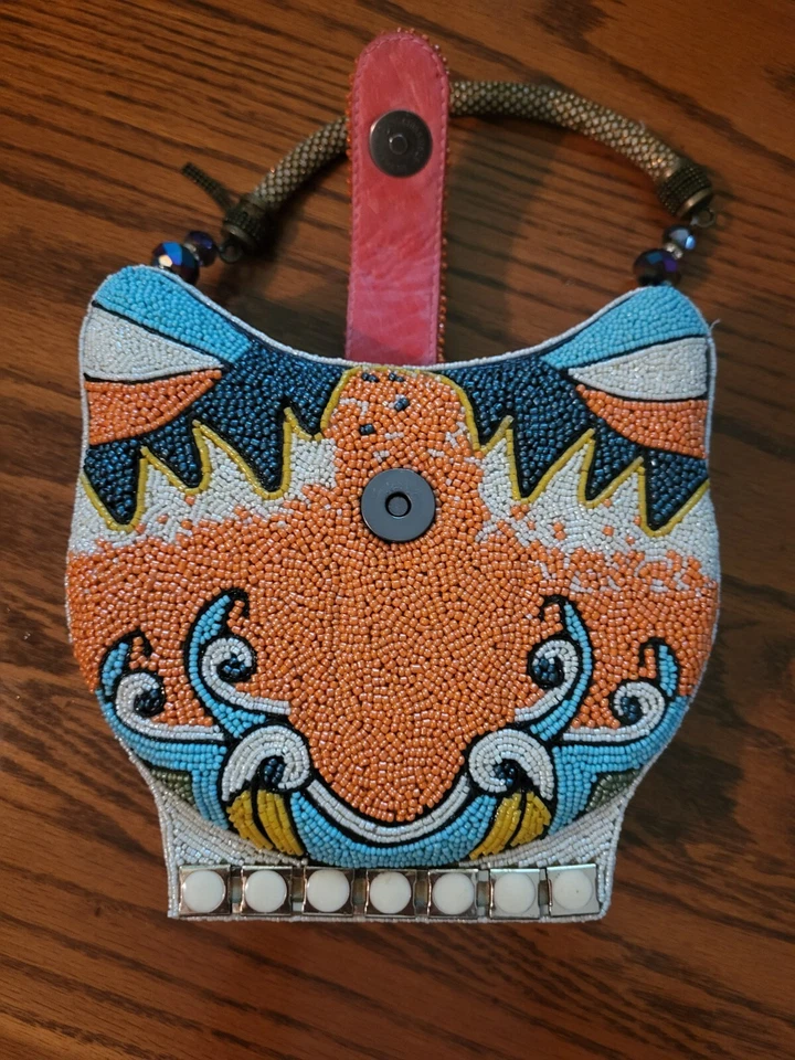 Bolso de mano Mary Frances gato con cuentas 6 1/2 x 6-1/2 nuevo sin etiquetas Foto 4 de 4