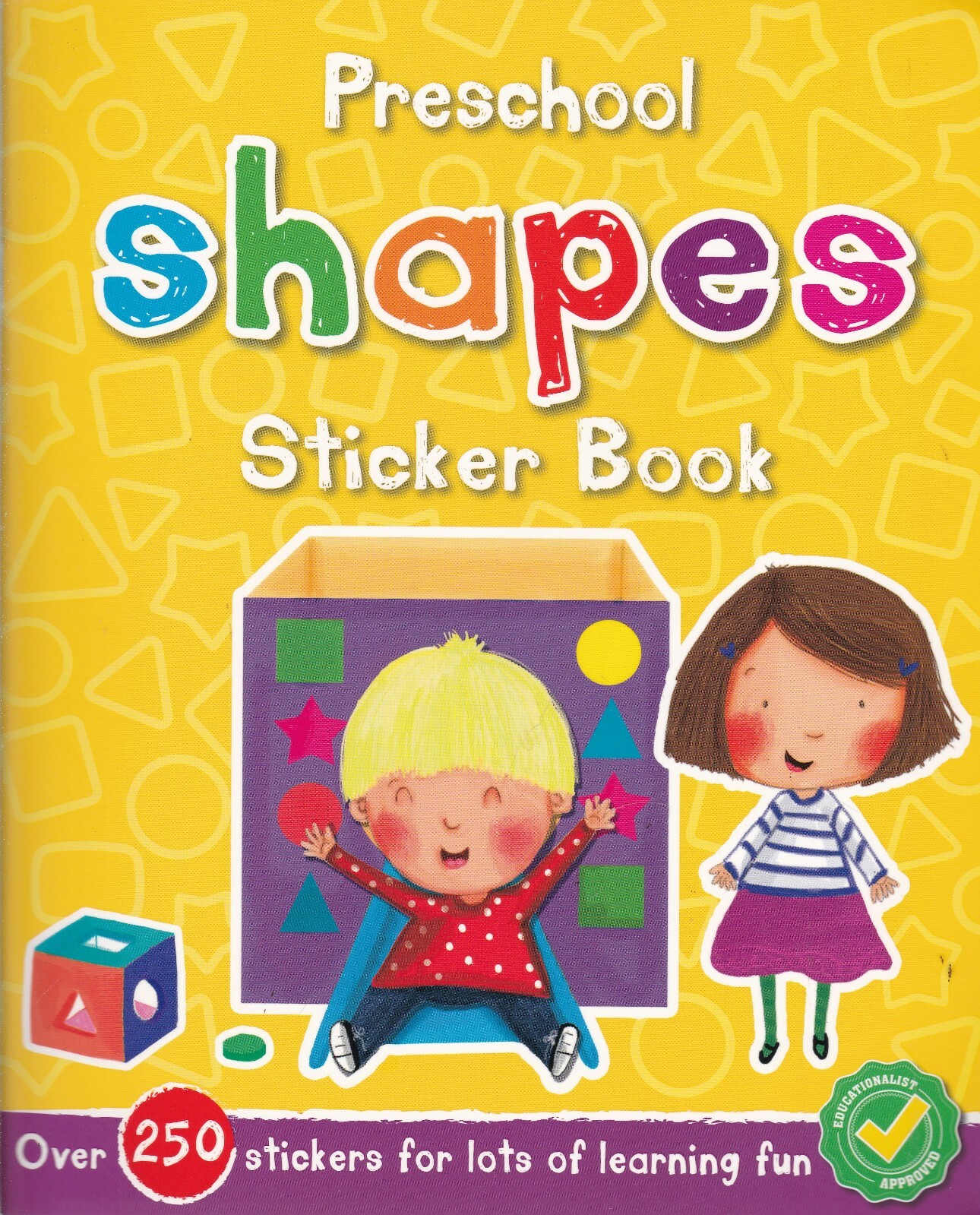 Shapes First Learning Book Preschool Activity Book with 250 Stickers + Stencils