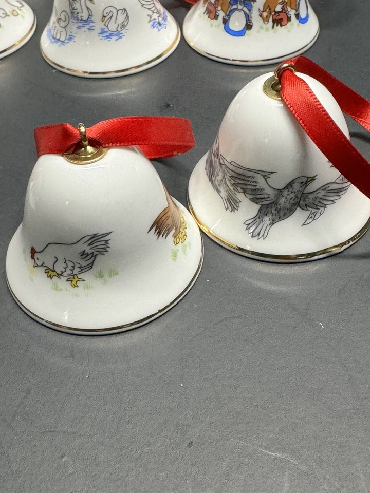 Royal Tara 12 Days of Christmas Bone China Bell Ornaments Galway