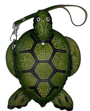 Turtle Genuine Leather Handmade Crafted Animal Coin Purse Wristlet Wallet