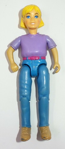 Fisher Price Loving Family - Blonde Girl Purple Shirt Blue Pants - Afbeelding 1 van 2