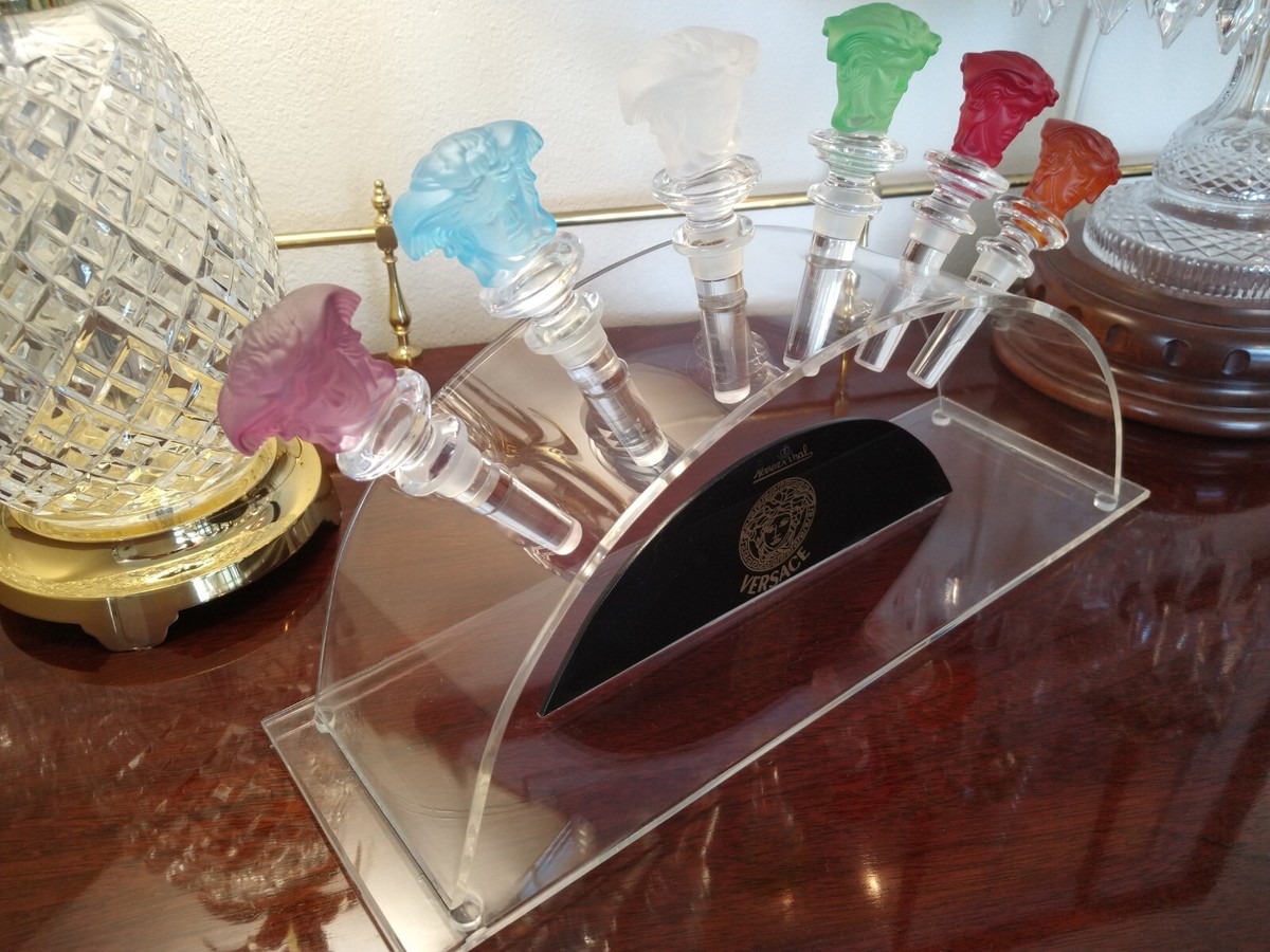 Rosenthal Versace Medusa Crystal Wine Stoppers - Set of 6