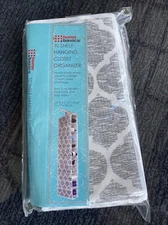 Home Basics Black/pink/white 10 Shelf Hanging Closet Organizer 6x12x47 NIP