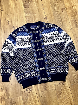【レア】MAATEE&SONS NORDIC CARDIGAN Nordstrikk Cardigan 100% Virgin Wool Sweater Norway Fair Isle Size