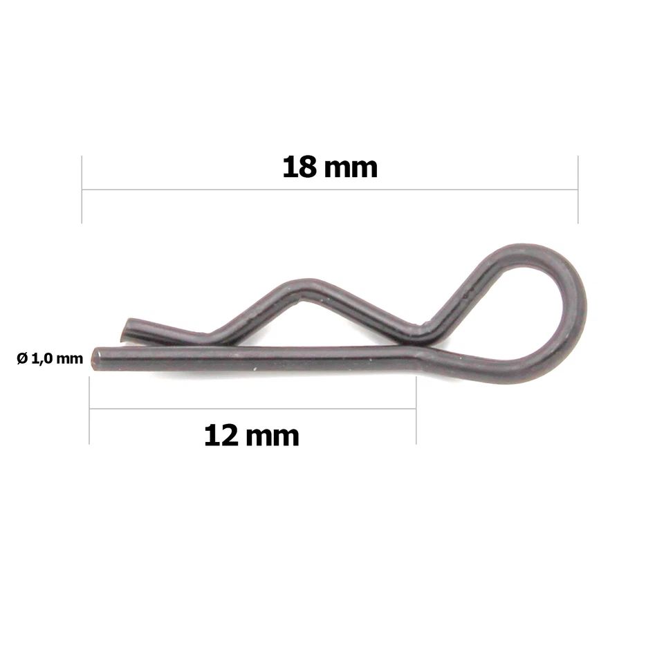 20 Stück Marfitec Karosserieklammern 1:18 R Splinte 18 mm - silber Splinte - Bild 2 von 2