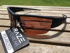 RAZE Eyewear Sunglasses Checkmate Polarized flat Blue White Brown HDP lens 34531