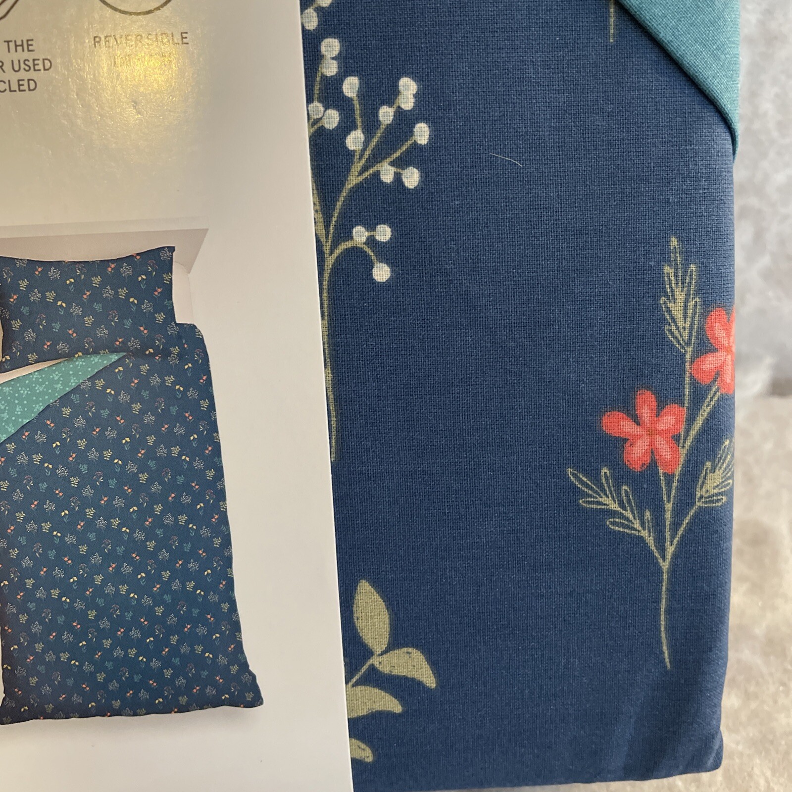 Tesco Single Easy Care REVERSIBLE DUVET SET Spring Floral 135cm x 200cm