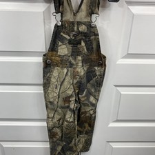 RealTree Dungarees Kids Brown Bib Camo Canvas Hunting Overalls Youth 3 Reg 17182