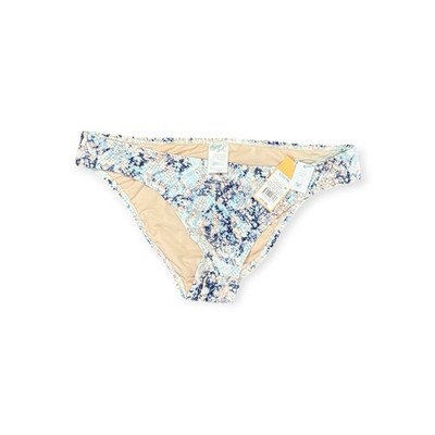 Kona Sol Blue Peach Snake Print Hipster Bikini Swim Bottoms NWT - Large