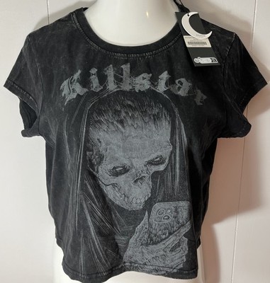 NWT! Womens Killstar  Moonlit Reaper Crop T-Shirt Black XXL Goth