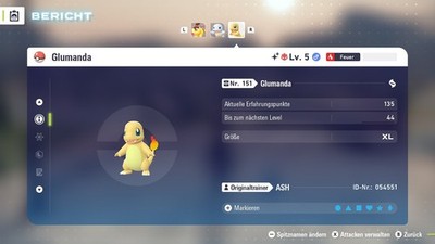 Shiny Elite Glumanda  Level 5 6IV + Max EV / DV  Für Pokemon Legenden Z-A
