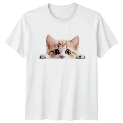 Peeking Ginger Kitten T-Shirt Kätzchen Katze Geburtstag Geschenk für Sie und Ihn