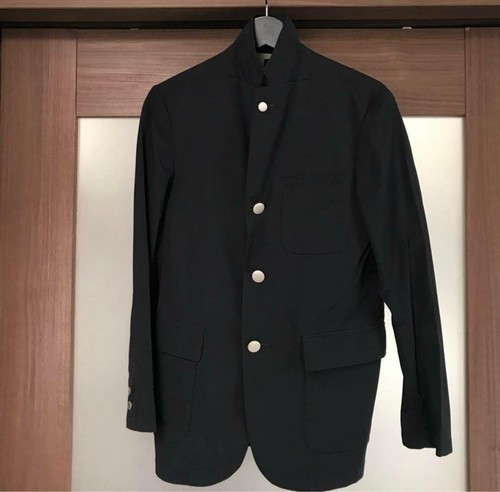 BEAMS Plus Nylon Jacket Tailored Jacket Suit Dark Navy Black Size S WIND STOPPER - Picture 2 of 9