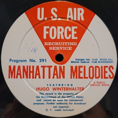 HEAR Manhattan Melodies Hugo Winterhalter Richard Maltby Radio Transcription LP