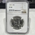 1957 Franklin Half Dollar NGC PF 68 Proof Silver Coin 6553453-018