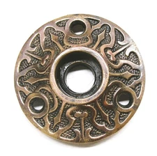 One Antique Victorian Eastlake Escutcheon Rosette Door Plate Backplate