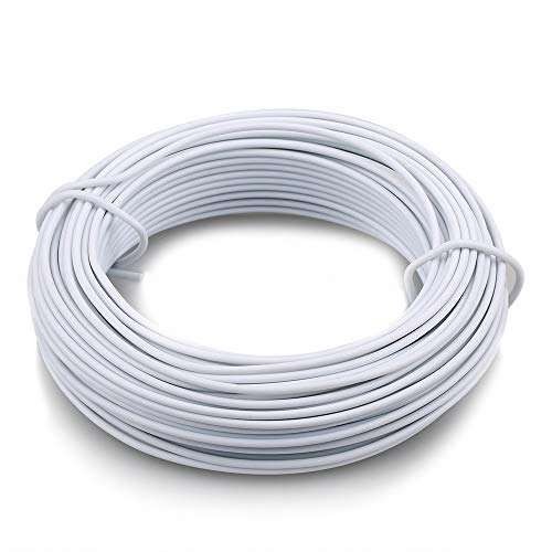 KINGLAKE 20m x 2mm White Garden Wire Coil Plastic Coated  Assorted colors
