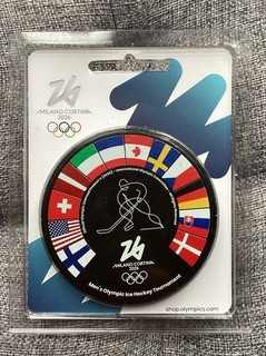 Milano Cortina 2026 Official Winter Olympics Ice Hockey Puck Colour Logo New