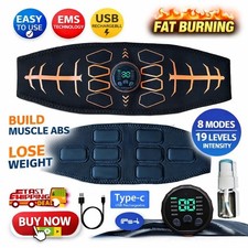 EMS Abdominal Muscle Toning Trainer ABS Stimulator Toner Fitness Weight Loss