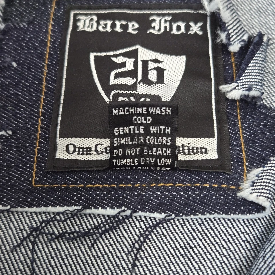 Chaleco Camionero Bare Fox Para Hombre 3XL Azul Lavado Oscuro Envejecido Punk Rock Retro Motociclista Foto 3 de 4