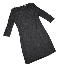 Dana Buchman Little Black Dress Lace sz 12 Floral Cocktail Whimsigoth Romance