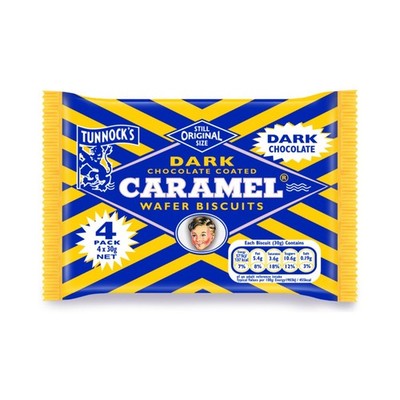 Tunnock s   Dark Caramel Wafer 30g, 4er-Pack