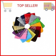 One Dozen/12pcs Assorted Bandanas 22X22 Inch 100 Cotton Novelty Double Sided Pr