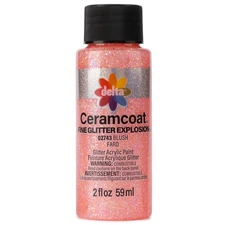 Delta Ceramcoat Fine Glitter Explosion Acrylic Paint 2oz-Blush - 3 Pack