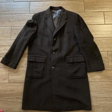 Vintage Einiger 100% 24k Cashmere Brown Peacoat Size XXL 2XL Bamberger’s