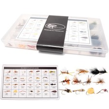 64 Fly Fishing Flies Kit with Storage Box – Trout Bass Panfish Assortment