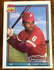 1991 Topps Baseball Trading Card Philadelphia Phillies Sil Campusano #618