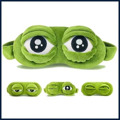 3D Sad Frog Sleep Mask Natural Sleeping Eyeshade Cover Shade Eye Patch Women Men