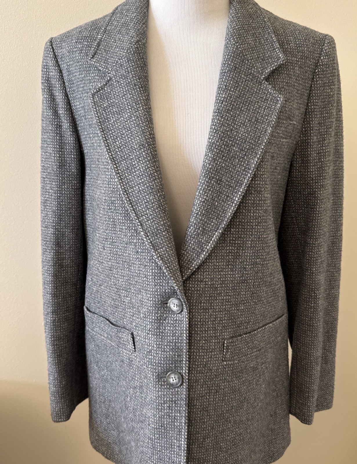 Pendleton Grey Virgin Wool Suit Jacket Blazer Twe… - image 2