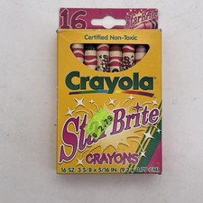 Vintage Used Crayola Star Brite Crayons 15 Count Multicolor Non-Toxic D2