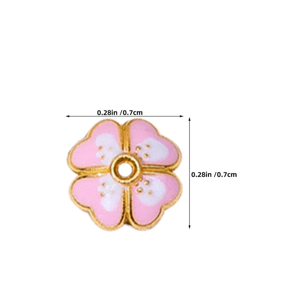 Metal Enamel Floral Bead Caps 7Mm Cloisonne Flower Spacer Charms - Bild 4 von 4