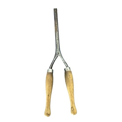 Vintage Curling Iron with wood Handles  metal 