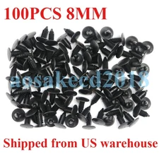 100-Pcs 8mm Bumper Clips Automotive Hole Positioning Rivets Fender Fixing Nails