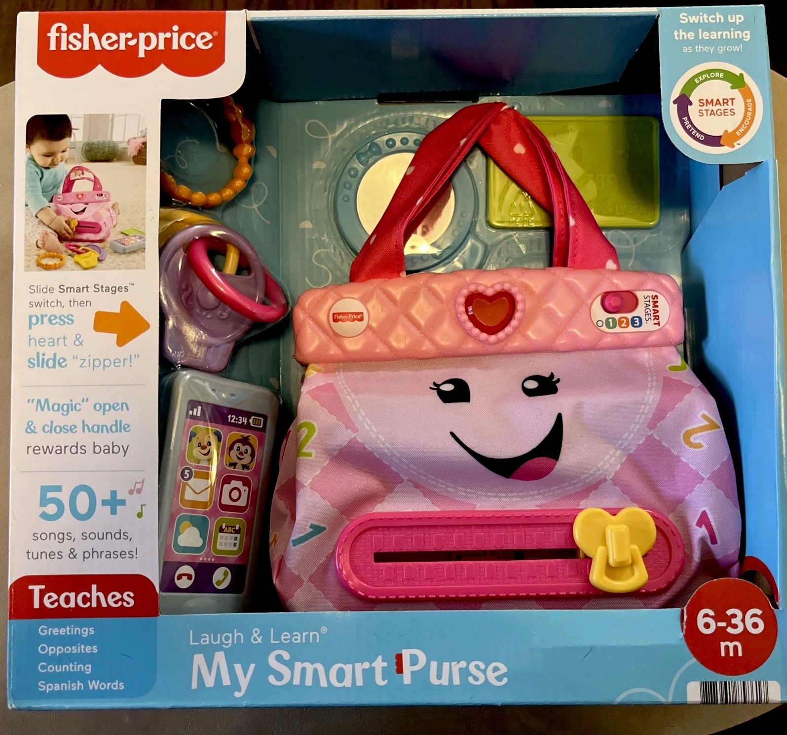 Fisher-Price Laugh & Learn Baby & Toddler Toy My Smart Purse, New in Box