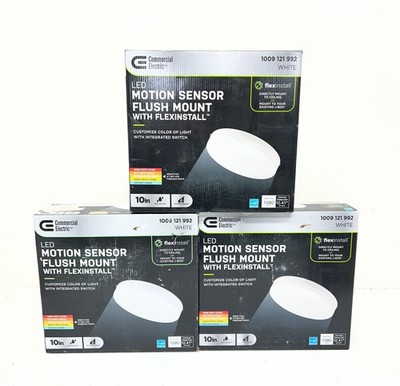3PK Commercial Electric Flexinstall 10in. LED Motion Recessed Ceiling Light 5CCT