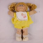 Vintage 1983 Coleco Cabbage Patch Kids Doll w/ Brown Hair Blue Eyes Yellow Dress