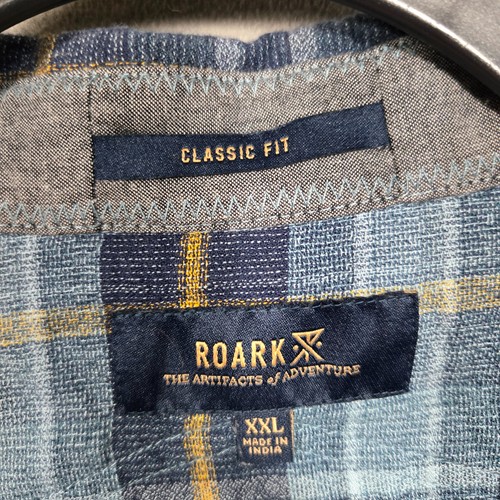 Roark Pinnacles Long Sleeve Button Up lightweight Blue Flannel mens 2XL - Picture 3 of 11